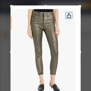 7 For All Mankind High Waist Pants Ankle Skinny Faux Leather Jeans